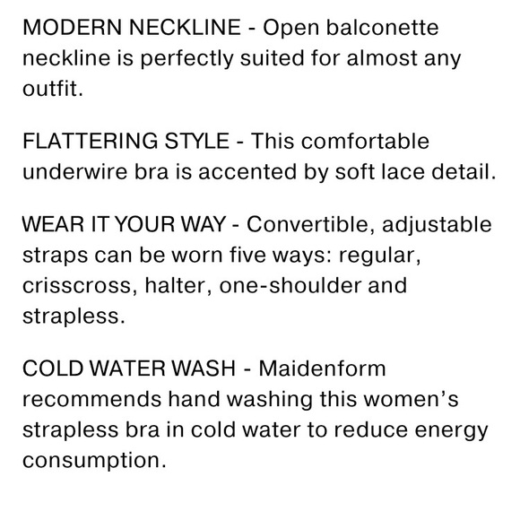 NWOT Maidenform Multiway Push-up Strapless Bra - Picture 14 of 16